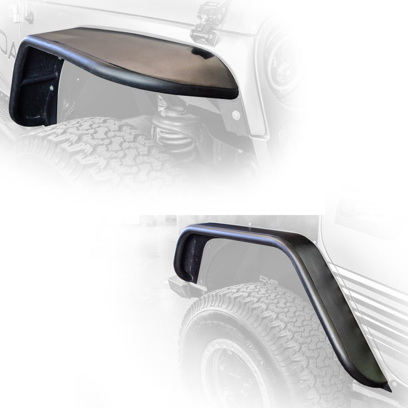 DV8 Offroad 07-18 Jeep Wrangler JK Front & Rear Flat Tube Fenders DV8 Offroad Fenders AXOPROS