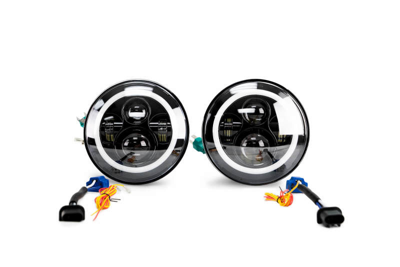 DV8 Offroad 07-18 Jeep Wrangler JK LED Projector Headlights w/ Angel Eyes DV8 Offroad Headlights AXOPROS