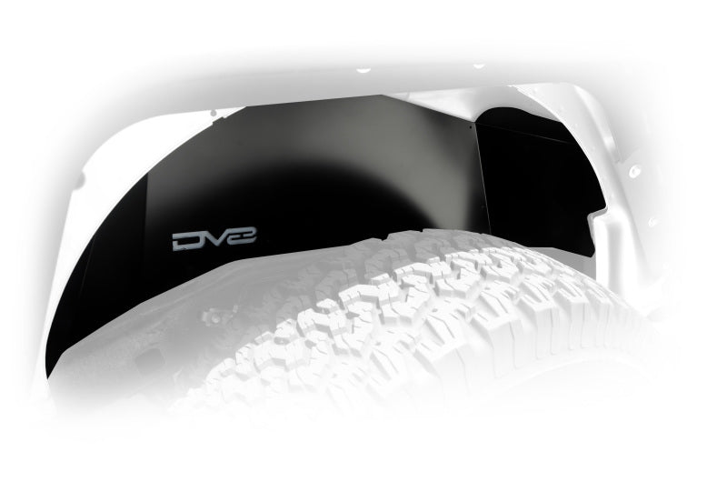 DV8 Offroad 07-18 Jeep Wrangler JK Rear Aluminum Inner Fender - Black DV8 Offroad Wheel Well Liners  AXOPROS