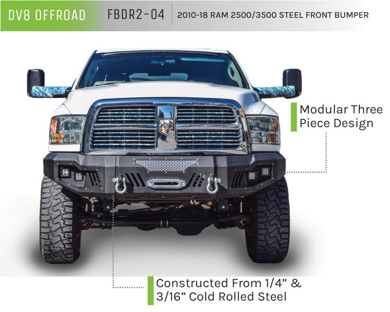 DV8 Offroad 10-18 RAM 2500 Front Bumper DV8 Offroad Bumpers - Steel AXOPROS