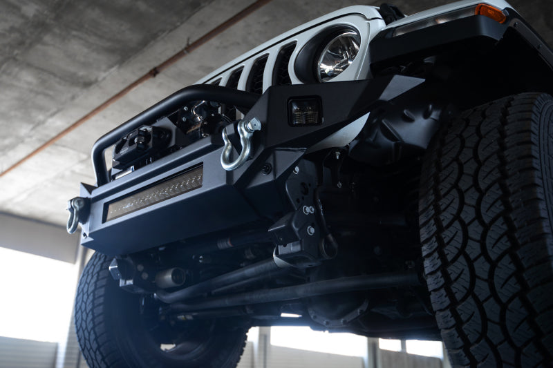 DV8 Offroad 18-23 Jeep Wrangler JL / 20-23 Jeep Gladiator JT FS-7 Mid-Width Winch Front Bumper DV8 Offroad Bumpers - Steel AXOPROS