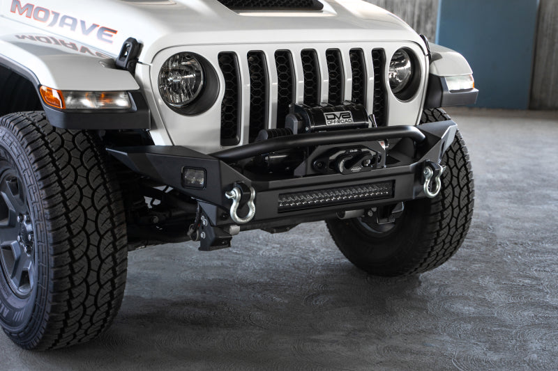 DV8 Offroad 18-23 Jeep Wrangler JL / 20-23 Jeep Gladiator JT FS-7 Mid-Width Winch Front Bumper DV8 Offroad Bumpers - Steel AXOPROS