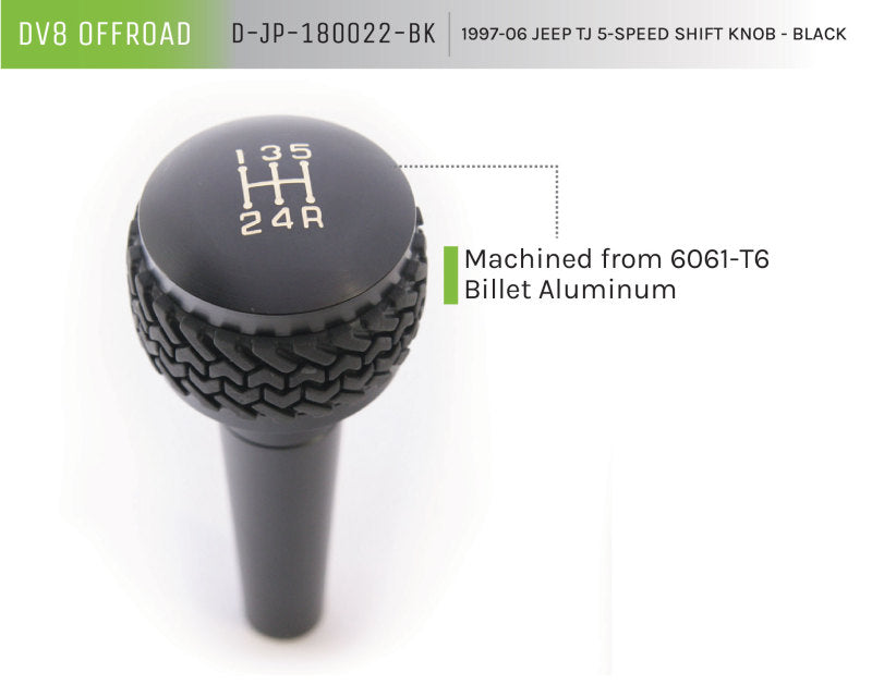 DV8 Offroad 1997-06 Jeep TJ 5-Speed Shift Knob And Lever Black DV8 Offroad Shift Knobs  AXOPROS
