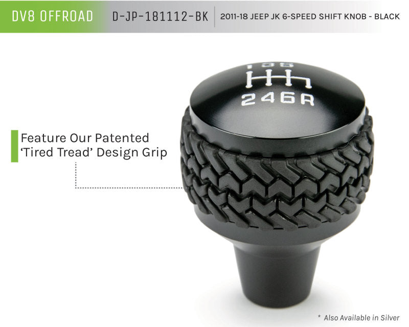 DV8 Offroad 2011-2018 Jeep JK 6-Speed Shift Knob Black DV8 Offroad Shift Knobs  AXOPROS