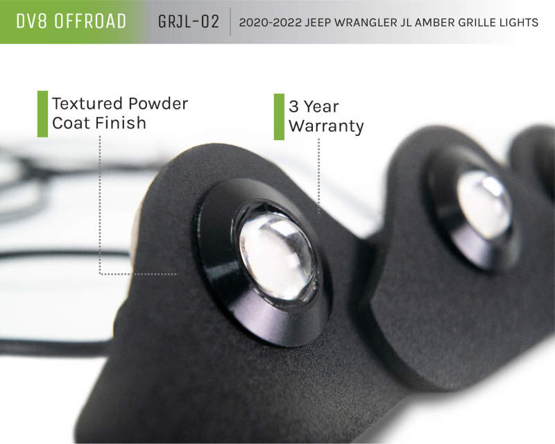 DV8 Offroad 2018+ Jeep JL Grill Amber Marker Lights DV8 Offroad Grilles  AXOPROS