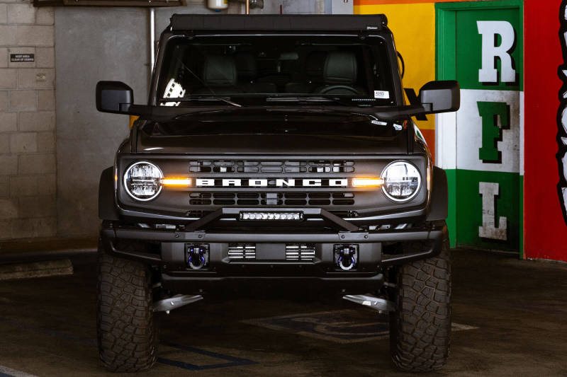DV8 Offroad 21-22 Ford Bronco Factory Modular Front Bumper Bull Bar DV8 Offroad Bumpers - Steel  AXOPROS
