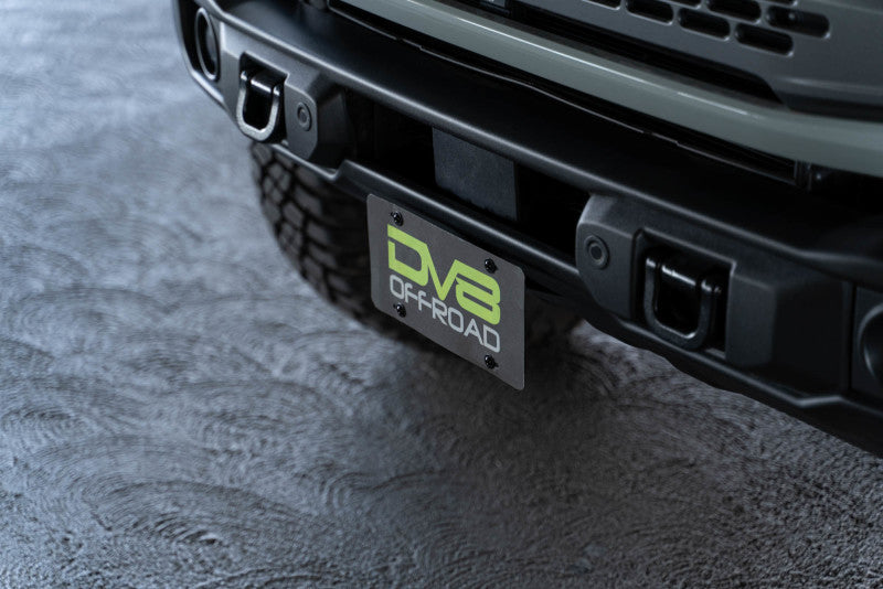 DV8 Offroad 21-23 Ford Bronco Capable Bumper Front License Plate Mount DV8 Offroad License Plate Relocation AXOPROS