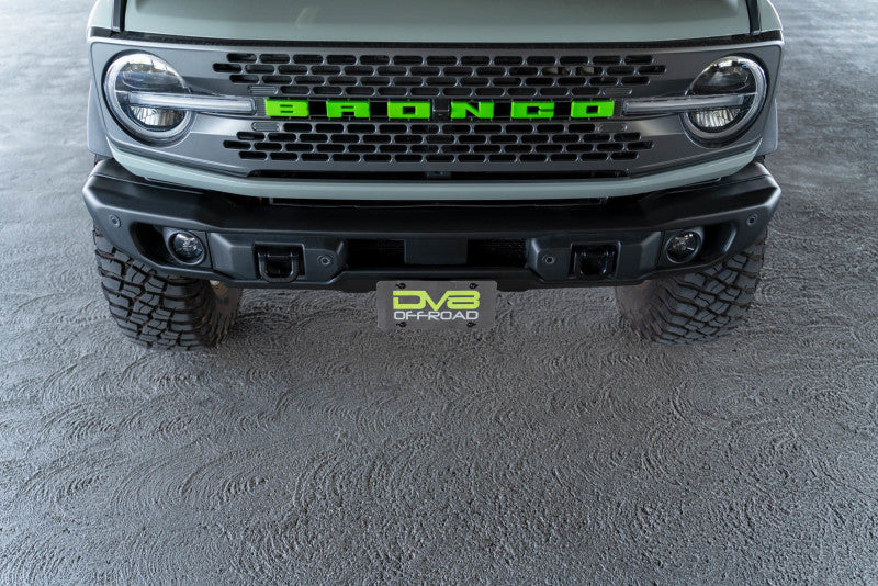 DV8 Offroad 21-23 Ford Bronco Capable Bumper Front License Plate Mount DV8 Offroad License Plate Relocation AXOPROS