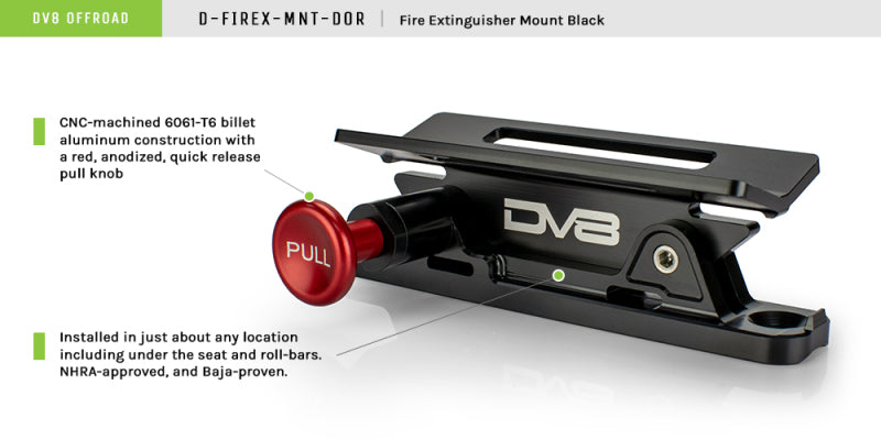 DV8 Offroad Quick Release Fire Extinguisher Mount DV8 Offroad Fire Safety AXOPROS