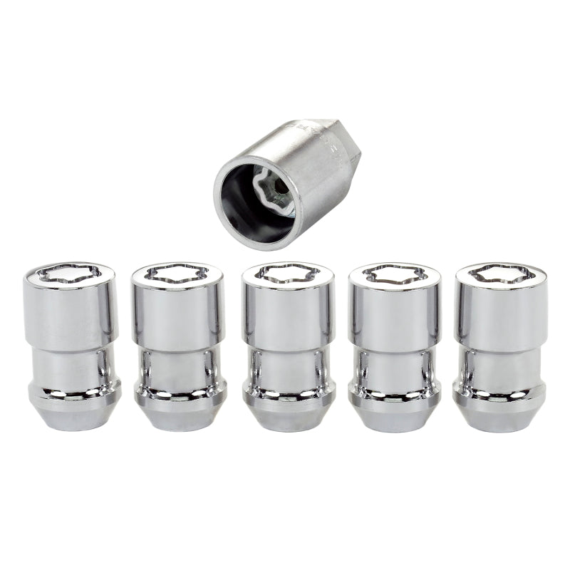 McGard Wheel Lock Nut Set - 5pk. (Cone Seat) M12X1.5 / 3/4 Hex / 1.46in. Length - Chrome McGard Lug Nuts AXOPROS