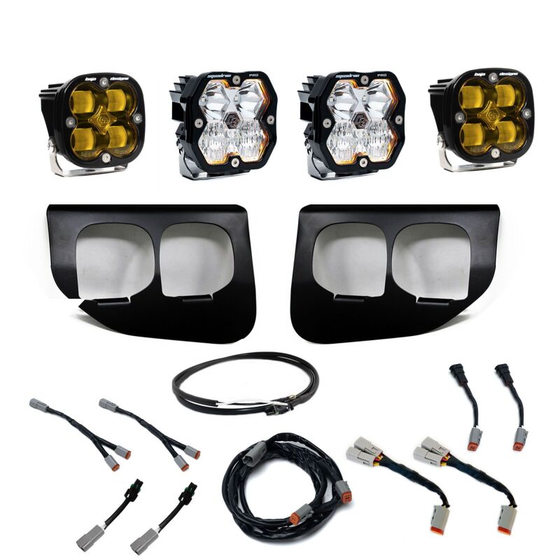 Baja Designs Baja Designs 20-22 Ford SD Squadron Pro/SAE 2.0 Fog Pocket Kit Upfitter (SAE Fog) - Baja Amber Fog Lights aftermarket performance part