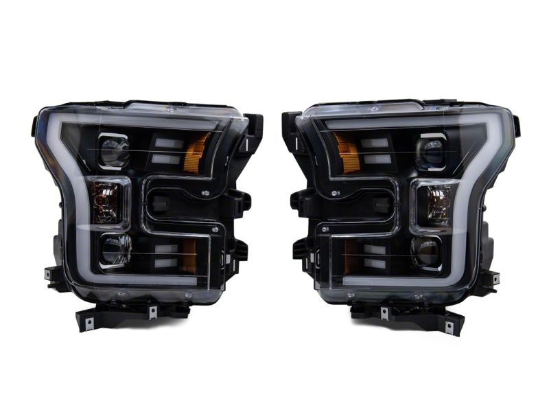 Raxiom Raxiom 15-17 Ford F-150 G3 Projector Headlights w/ LED Accent- Black Housing (Clear Lens) Headlights aftermarket performance part