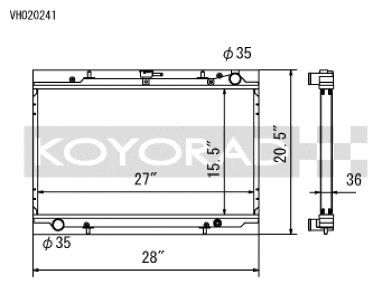 Koyo 90-96 Nissan 300ZX 3.0L Non Turbo MT Radiator Koyo Radiators  AXOPROS