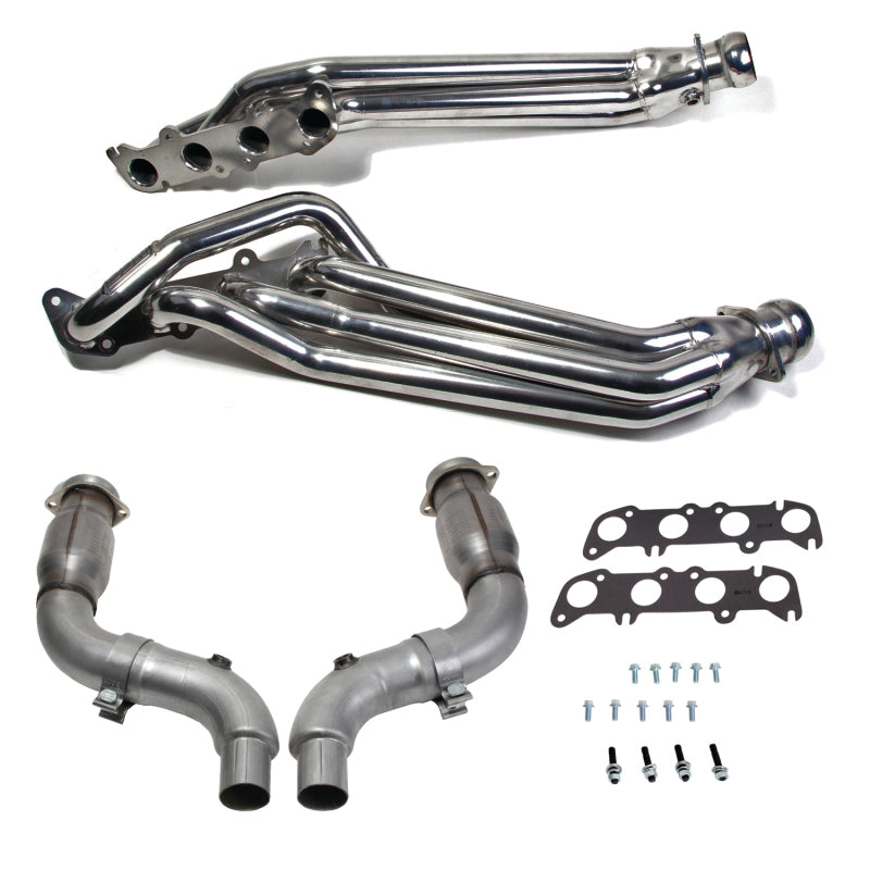 BBK 15-23 Ford Mustang GT 5.0 1-7/8in Headers w/High Flow Catted Mid Pipe (Silver Ceramic) BBK Headers & Manifolds AXOPROS
