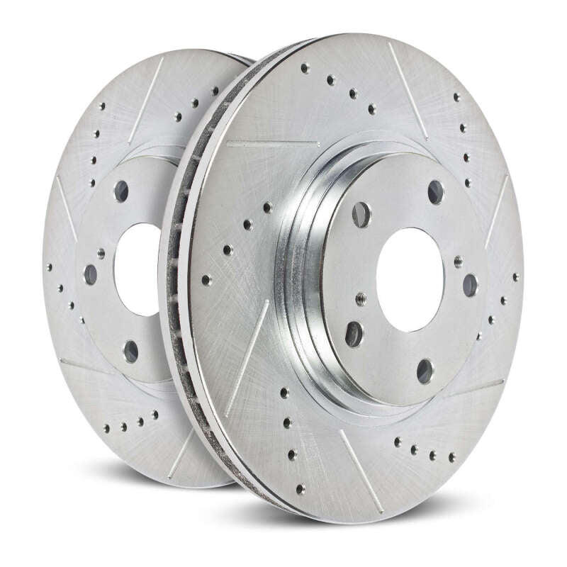 Power Stop 20-21 Chevrolet Corvette Rear Evolution Drilled & Slotted Rotor - Pair PowerStop Brake Rotors - Slot & Drilled AXOPROS