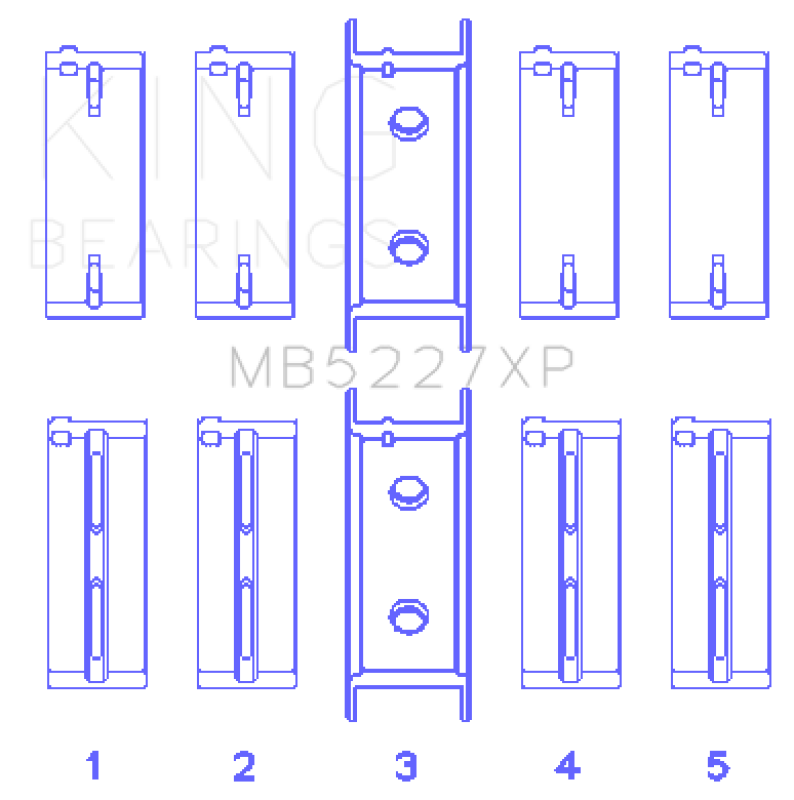 King Engine Bearings Mitsubishi 4G63/4G64 6 Bolt 1st Gen DSM Performance Main Bearing Set - Size STD King Engine Bearings Bearings AXOPROS