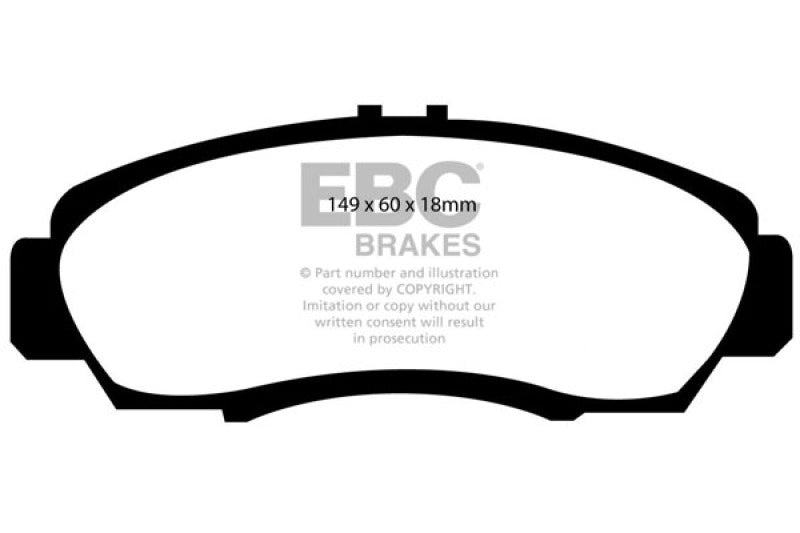 EBC 01-03 Acura CL 3.2 Greenstuff Front Brake Pads EBC Brake Pads - Performance AXOPROS