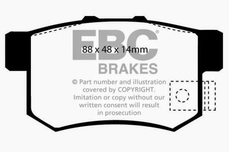 EBC 01-03 Acura CL 3.2 Yellowstuff Rear Brake Pads EBC Brake Pads - Performance AXOPROS
