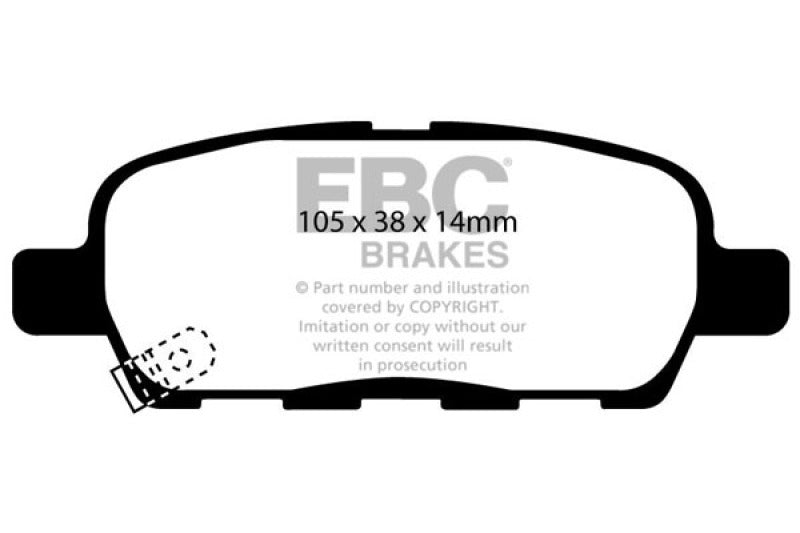 EBC 02 Infiniti G35 3.5 w/o DCS Redstuff Rear Brake Pads EBC Brake Pads - Performance AXOPROS