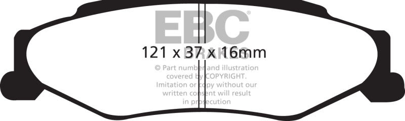 EBC 03-04 Cadillac XLR 4.6 Redstuff Rear Brake Pads EBC Brake Pads - Performance AXOPROS