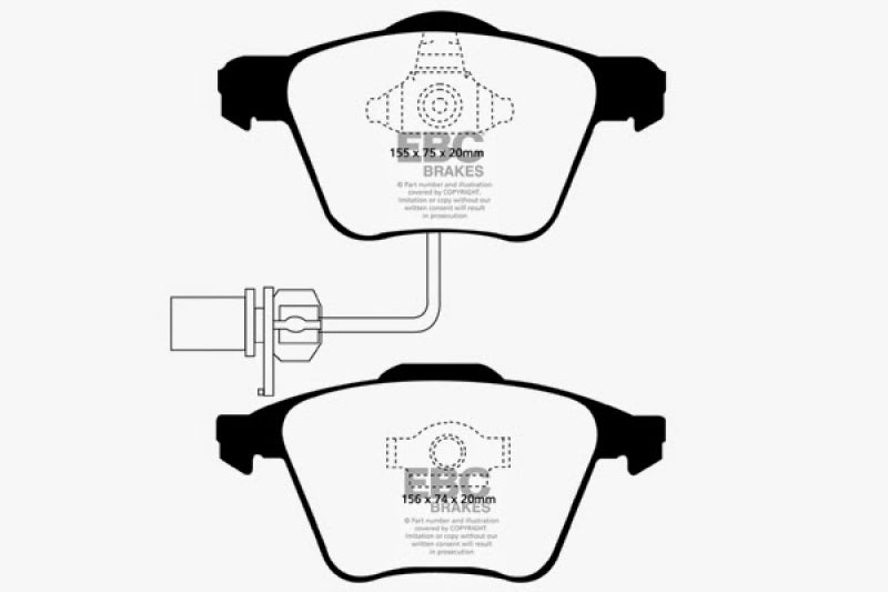 EBC 05-08 Audi A4 2.0 Turbo Redstuff Front Brake Pads EBC Brake Pads - Performance AXOPROS