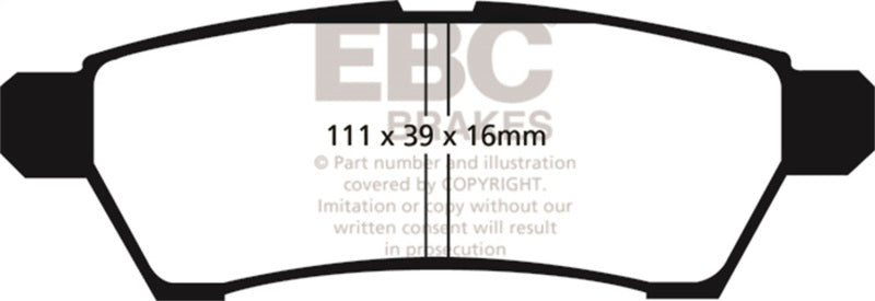 EBC 05+ Nissan Frontier 2.5 2WD Yellowstuff Rear Brake Pads EBC Brake Pads - Performance AXOPROS