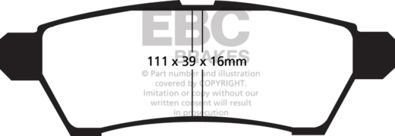 EBC 05+ Nissan Frontier 2.5 2WD Yellowstuff Rear Brake Pads EBC Brake Pads - Performance AXOPROS