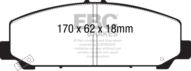EBC 06-07 Infiniti QX56 5.6 (Akebono) Yellowstuff Front Brake Pads EBC Brake Pads - Performance AXOPROS