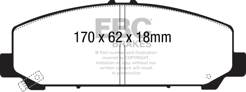 EBC 06-07 Infiniti QX56 5.6 (Akebono) Yellowstuff Front Brake Pads EBC Brake Pads - Performance AXOPROS