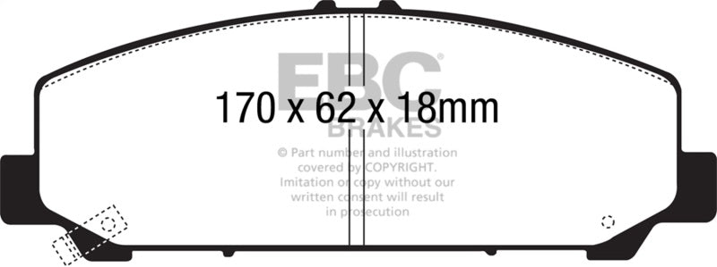 EBC 06-07 Infiniti QX56 5.6 (Akebono) Yellowstuff Front Brake Pads EBC Brake Pads - Performance AXOPROS