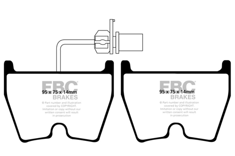 EBC 06-09 Audi RS4 4.2 (Cast Iron Rotors) Yellowstuff Front Brake Pads EBC Brake Pads - Performance AXOPROS