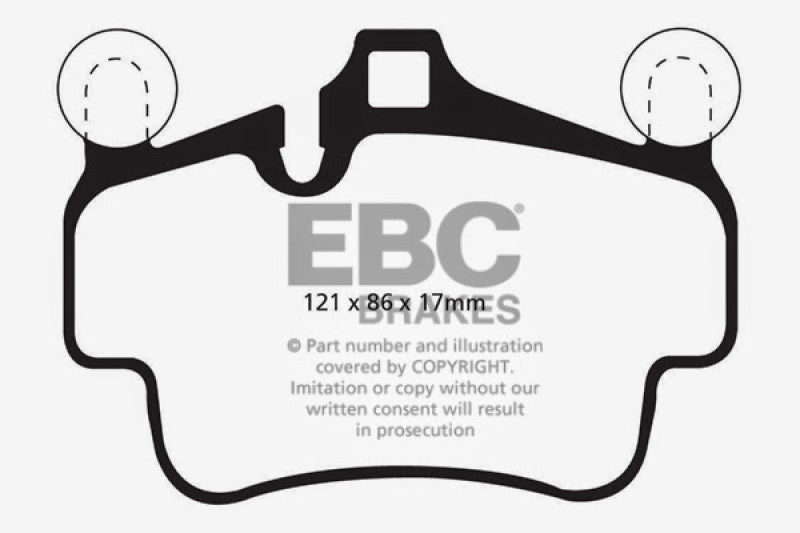 EBC 07-08 Porsche 911 (997) (Cast Iron Rotor only) 3.6 Carrera 2 Yellowstuff Front Brake Pads EBC Brake Pads - Performance AXOPROS