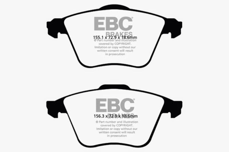 EBC 07-13 Mazda 3 2.3 Turbo Greenstuff Front Brake Pads EBC Brake Pads - Performance AXOPROS