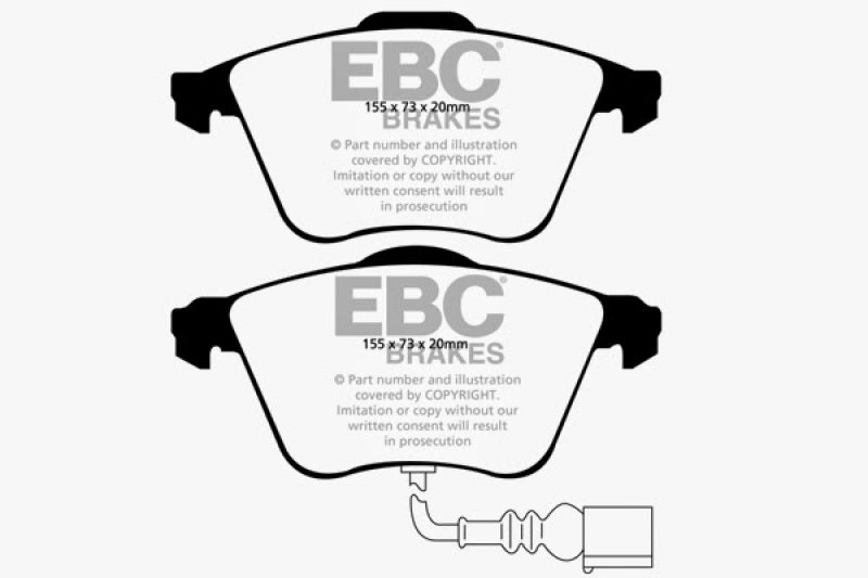 EBC 07-15 Audi TT/TTS Quattro / 12-14 VW Golf R Bluestuff Front Brake Pads EBC Brake Pads - Racing AXOPROS