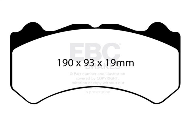 EBC 08-11 Nissan GT-R (R35) 3.8 Twin Turbo (Cast Iron Rotors) Yellowstuff Front Brake Pads EBC Brake Pads - Performance AXOPROS