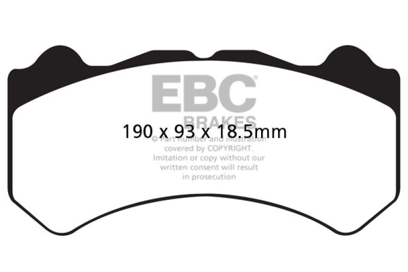 EBC 08-11 Nissan GT-R (R35) 3.8 Twin Turbo (Cast Iron Rotors) Yellowstuff Front Brake Pads EBC Brake Pads - Performance AXOPROS