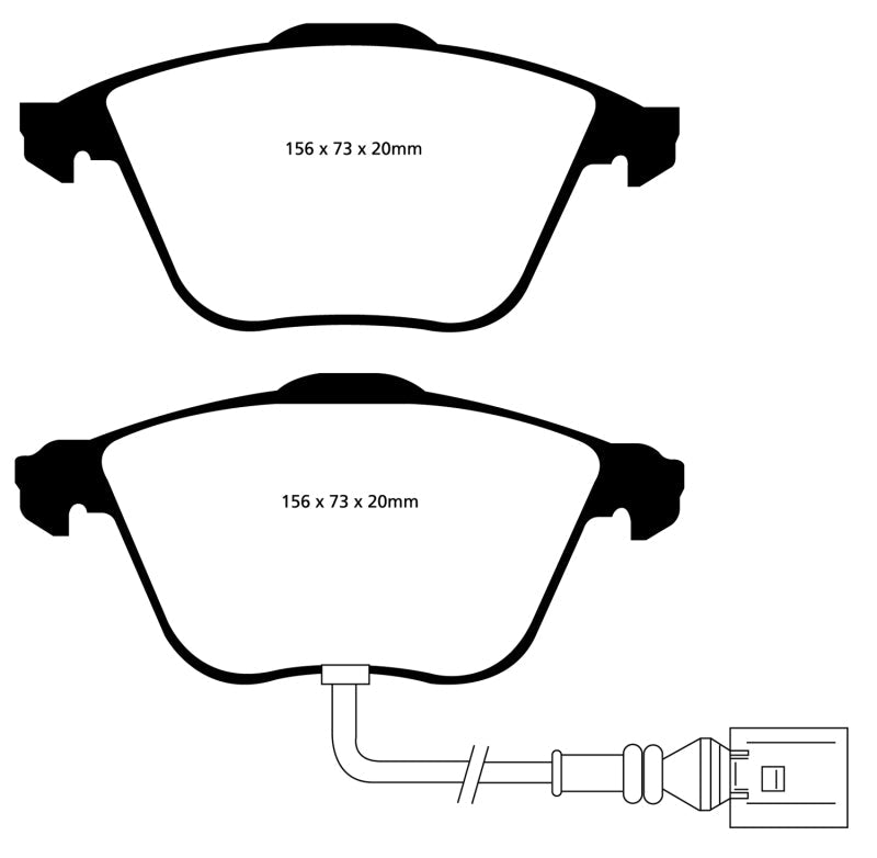 EBC 08-11 Volkswagen CC 3.6 Yellowstuff Front Brake Pads EBC Brake Pads - Performance AXOPROS