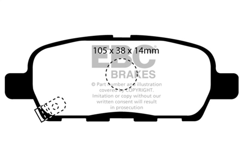 EBC 08-13 Infiniti EX35 3.5 Greenstuff Rear Brake Pads EBC Brake Pads - Performance AXOPROS