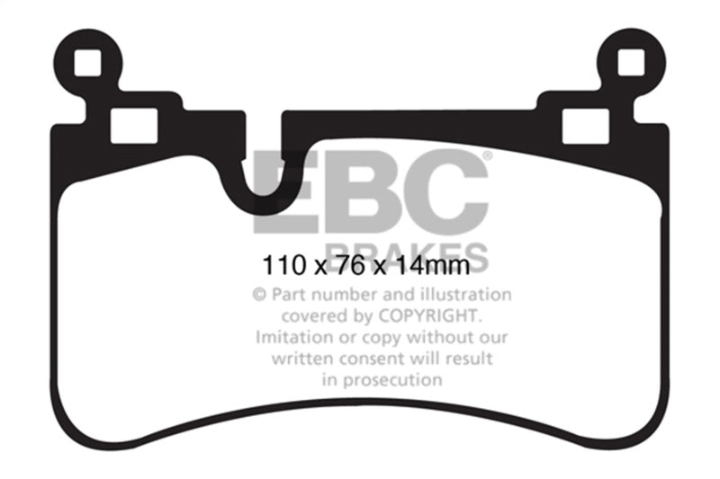 EBC 08-13 Mercedes-Benz C63 AMG (W204) 6.2 Yellowstuff Rear Brake Pads EBC Brake Pads - Performance AXOPROS