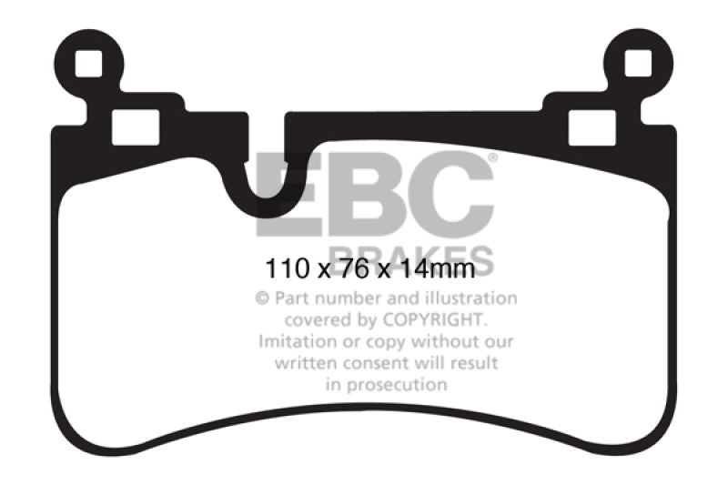 EBC 08-13 Mercedes-Benz C63 AMG (W204) 6.2 Yellowstuff Rear Brake Pads EBC Brake Pads - Performance AXOPROS