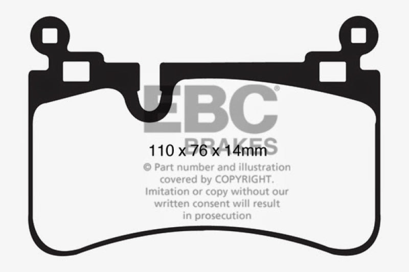 EBC 08-13 Mercedes-Benz C63 AMG (W204) 6.2 Yellowstuff Rear Brake Pads EBC Brake Pads - Performance AXOPROS