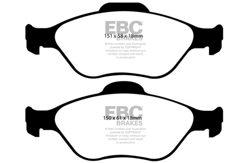 EBC 08+ Lotus 2-Eleven 1.8 Supercharged Greenstuff Front Brake Pads EBC Brake Pads - Performance AXOPROS