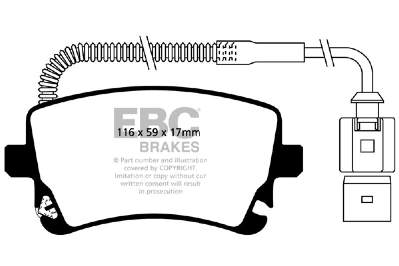 EBC 09-11 Audi A6 Quattro 3.0 Supercharged Redstuff Rear Brake Pads EBC Brake Pads - Performance AXOPROS
