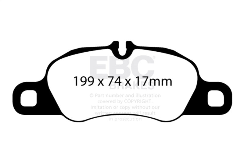 EBC 09-12 Porsche 911 (997) (Cast Iron Rotor only) 3.6 Carrera 2 Yellowstuff Front Brake Pads EBC Brake Pads - Performance AXOPROS