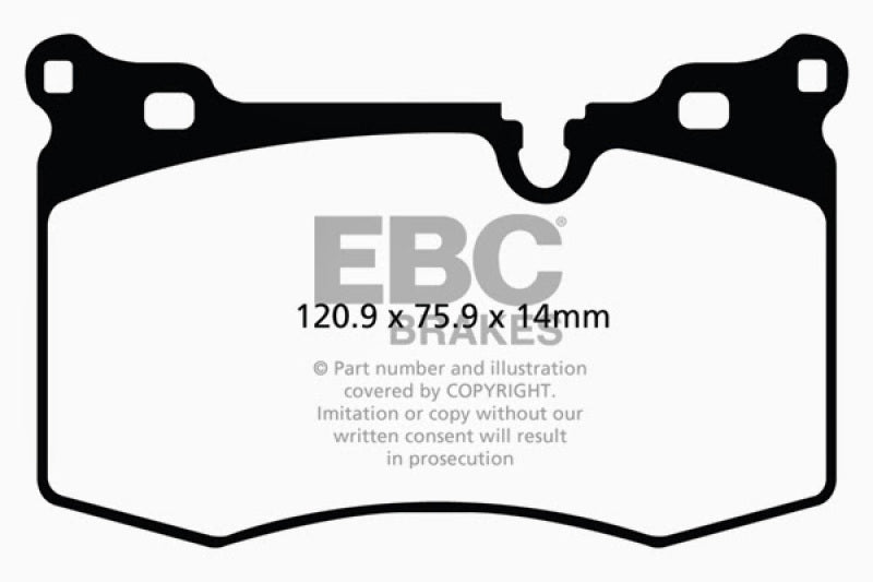 EBC 09-14 Mini Hardtop 1.6 Turbo J.C Works Yellowstuff Front Brake Pads EBC Brake Pads - Performance AXOPROS