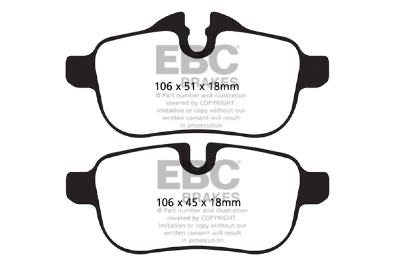 EBC 09+ BMW Z4 3.0 (E89) Yellowstuff Rear Brake Pads EBC Brake Pads - Performance AXOPROS