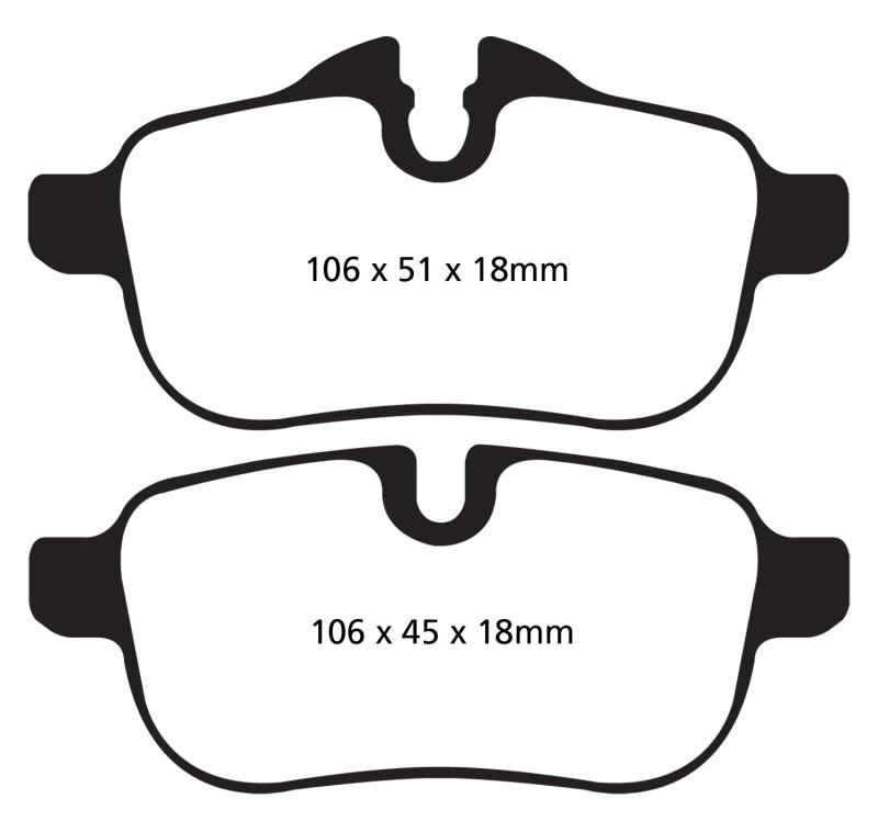 EBC 09+ BMW Z4 3.0 (E89) Yellowstuff Rear Brake Pads EBC Brake Pads - Performance AXOPROS