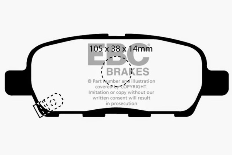 EBC 10-13 Infiniti FX35 3.5 Greenstuff Rear Brake Pads EBC Brake Pads - Performance AXOPROS