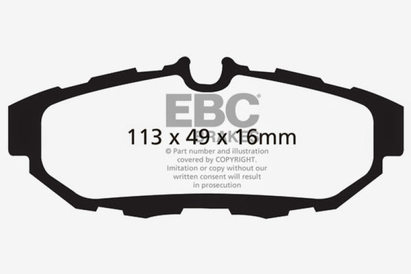 EBC 10-14 Ford Mustang 3.7 Yellowstuff Rear Brake Pads EBC Brake Pads - Performance AXOPROS