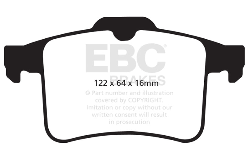 EBC 10-15 Jaguar XF 5.0 Supercharged (470) Yellowstuff Rear Brake Pads EBC Brake Pads - Performance AXOPROS